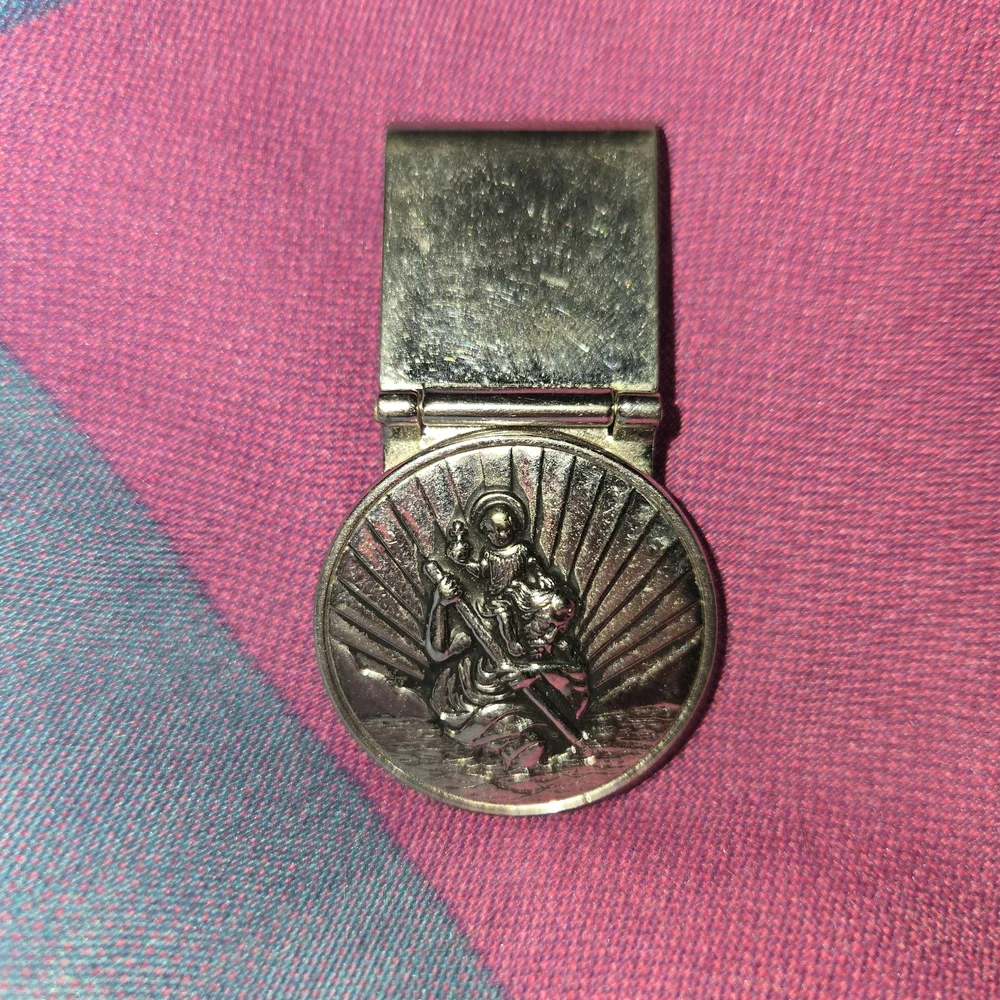 N.G. Pewter Saint Christopher the Christ Bearer Auto Visor Clip, 1 1/2Money Clip